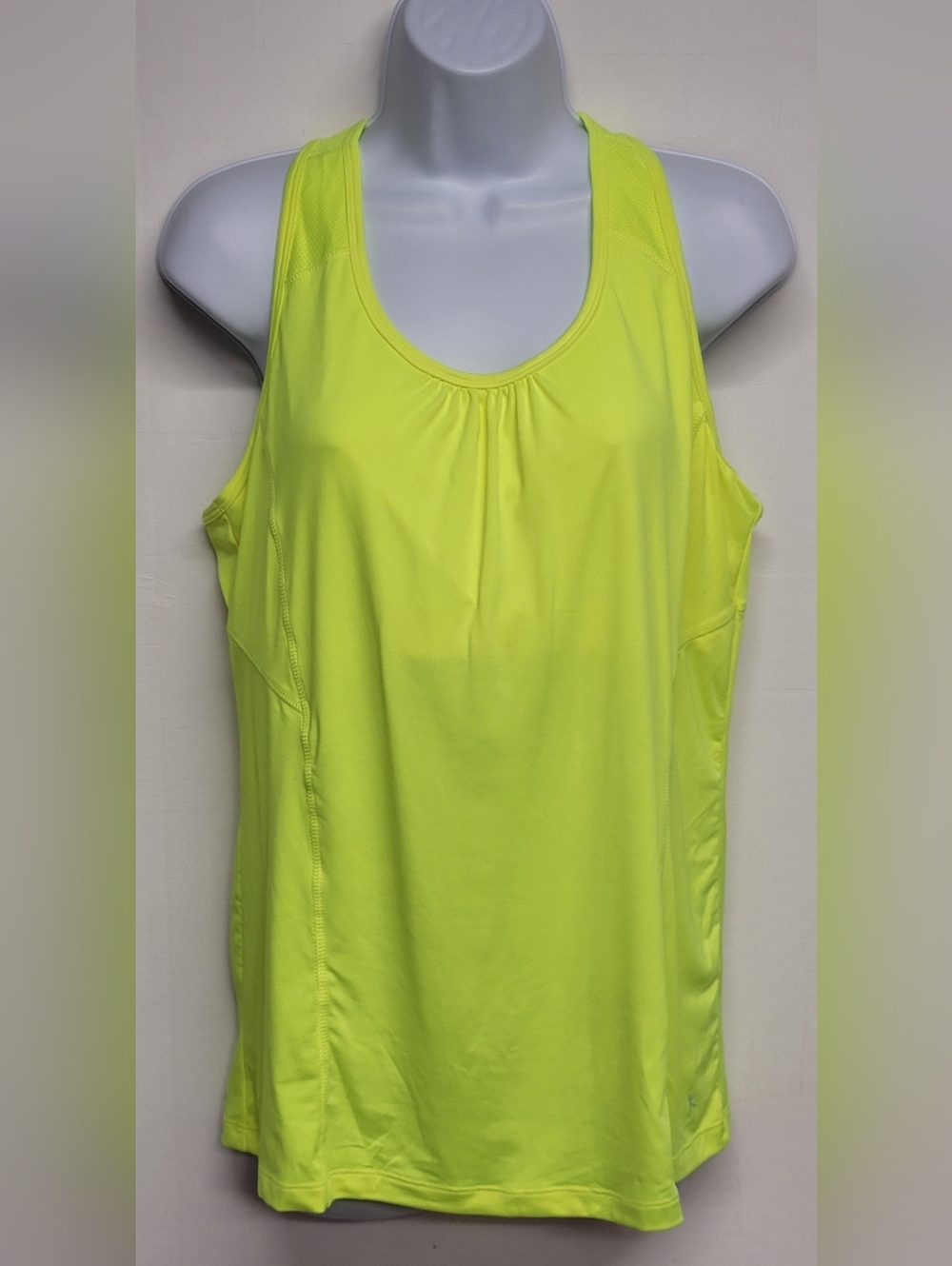 Danskin Now XL Top Athletic Racerback Keyhole Neon Yellow